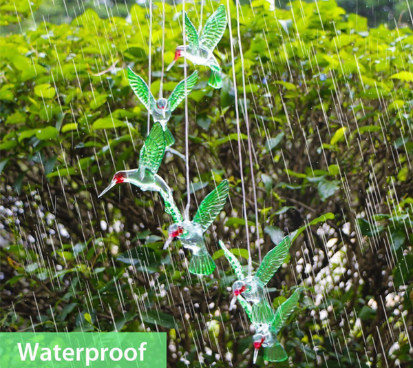 Color Changing LED Solar Powered Hummingbird Wind Chime Lights